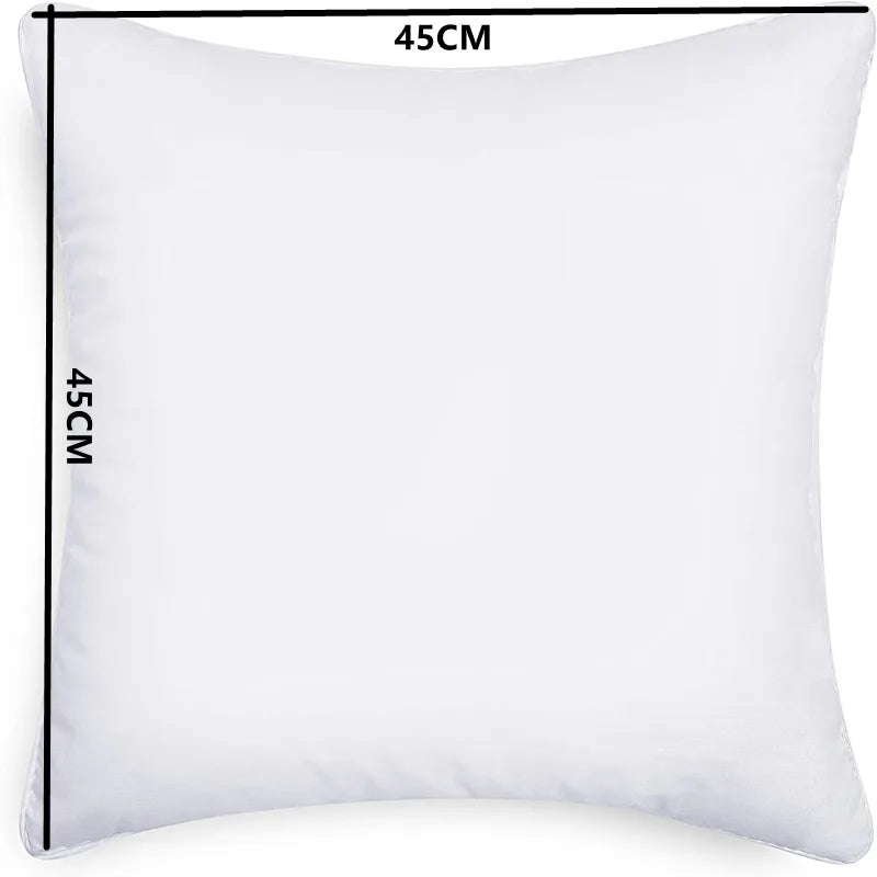 45x45cm Throw Pillow Insert Premium Soft Cotton Euro Square Decorative Pillow Core Set for Bed Sofa Couch JAF018