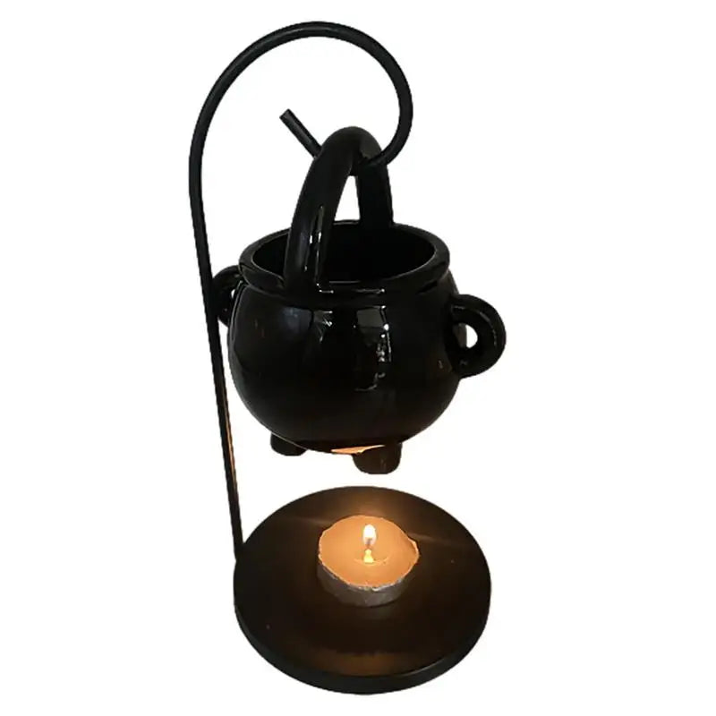 Hanging Cauldron Wax Burner Witches Caldron Pot Candle Holder Black EssentialOil Incense Aroma Diffuser Home Decor Spirit