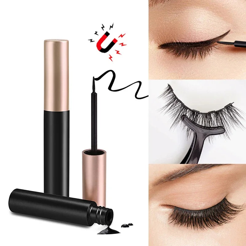 1/2Pcs Self-adhesive Liquid Eyeliner Black Magnetic Eyeliner Glue False Eyelash Extension Magic Eye Makeup No Blooming Cosmetics