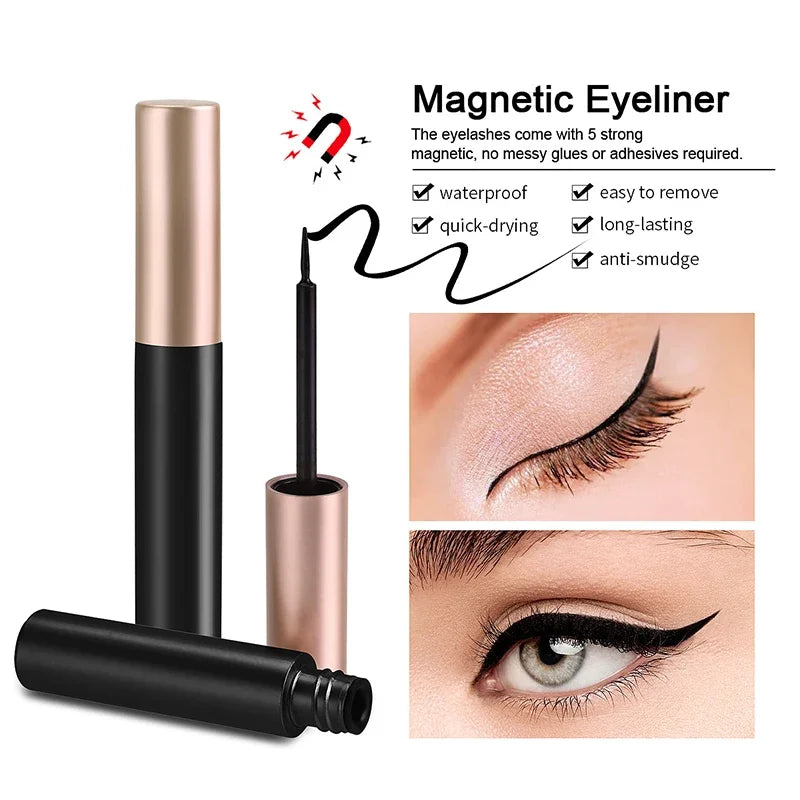 1/2Pcs Self-adhesive Liquid Eyeliner Black Magnetic Eyeliner Glue False Eyelash Extension Magic Eye Makeup No Blooming Cosmetics